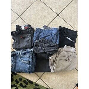 Lot of 6 Skinny Fit Jeans Blue/Black Men's Size 33x32 33x33 Variety